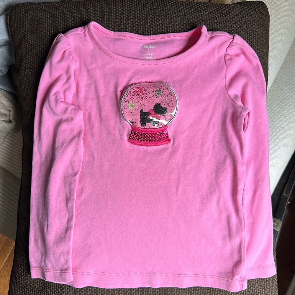 Gymboree Pink Long Sleeve Tee with Appliqué